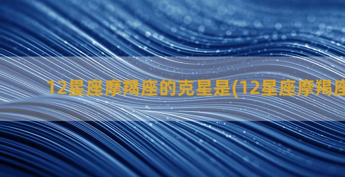 12星座摩羯座的克星是(12星座摩羯座的性格)