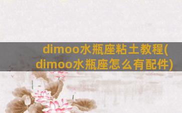 dimoo水瓶座粘土教程(dimoo水瓶座怎么有配件)