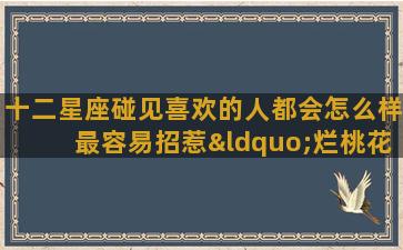 十二星座碰见喜欢的人都会怎么样最容易招惹“烂桃花”的星座又是哪一个