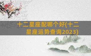 十二星座配哪个好(十二星座运势查询2023)