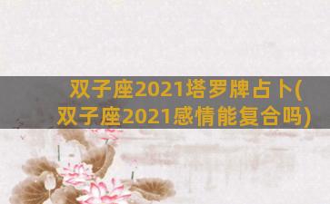 双子座2021塔罗牌占卜(双子座2021感情能复合吗)