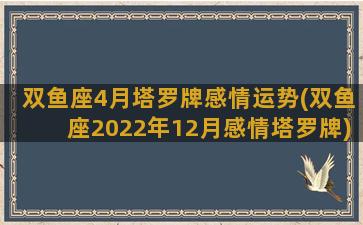 双鱼座4月塔罗牌感情运势(双鱼座2022年12月感情塔罗牌)