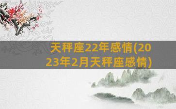 天秤座22年感情(2023年2月天秤座感情)