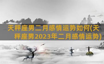 天秤座男二月感情运势如何(天秤座男2023年二月感情运势)