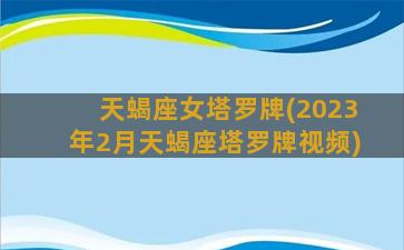 天蝎座女塔罗牌(2023年2月天蝎座塔罗牌视频)