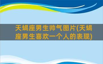 天蝎座男生帅气图片(天蝎座男生喜欢一个人的表现)