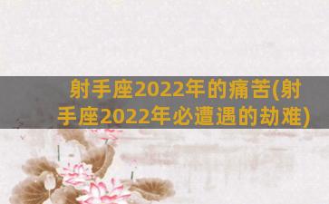 射手座2022年的痛苦(射手座2022年必遭遇的劫难)