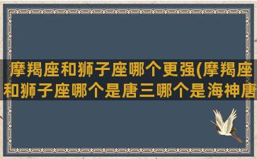 摩羯座和狮子座哪个更强(摩羯座和狮子座哪个是唐三哪个是海神唐三)