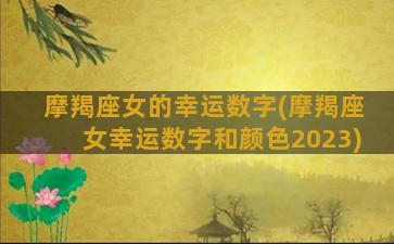 摩羯座女的幸运数字(摩羯座女幸运数字和颜色2023)