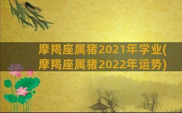 摩羯座属猪2021年学业(摩羯座属猪2022年运势)