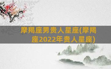 摩羯座男贵人星座(摩羯座2022年贵人星座)