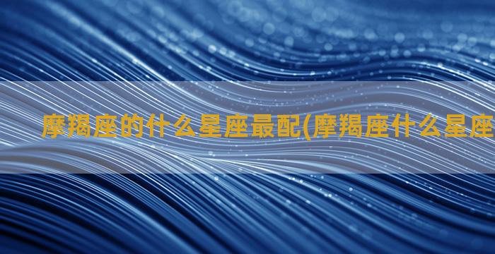 摩羯座的什么星座最配(摩羯座什么星座孩子最好)