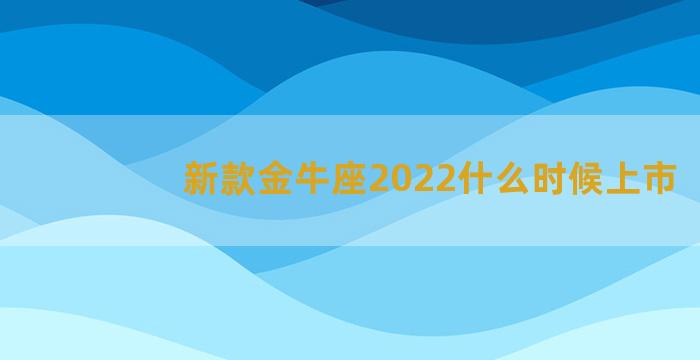 新款金牛座2022什么时候上市