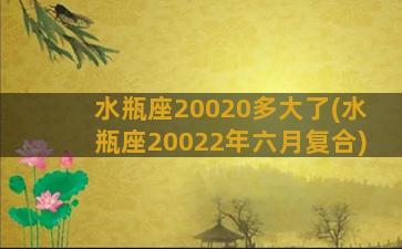 水瓶座20020多大了(水瓶座20022年六月复合)