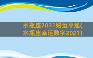 水瓶座2021财运亨通(水瓶座幸运数字2021)