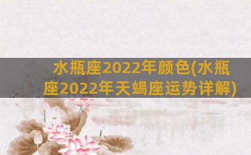 水瓶座2022年颜色(水瓶座2022年天蝎座运势详解)