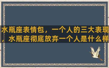 水瓶座表情包，一个人的三大表现，水瓶座彻底放弃一个人是什么样子