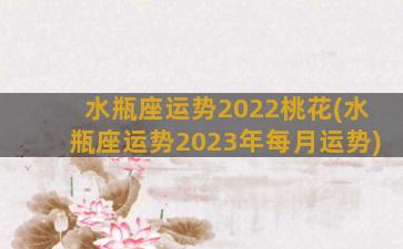 水瓶座运势2022桃花(水瓶座运势2023年每月运势)