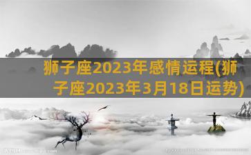 狮子座2023年感情运程(狮子座2023年3月18日运势)