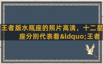 王者版水瓶座的照片高清，十二星座分别代表着“王者荣耀”里的哪个英雄