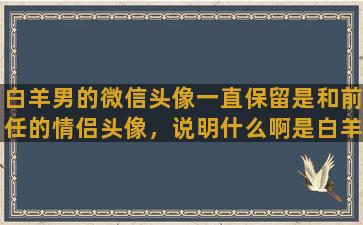 白羊男的微信头像一直保留是和前任的情侣头像，说明什么啊是白羊男