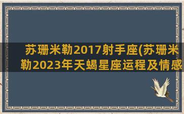 苏珊米勒2017射手座(苏珊米勒2023年天蝎星座运程及情感)