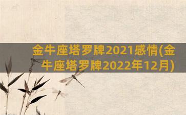 金牛座塔罗牌2021感情(金牛座塔罗牌2022年12月)