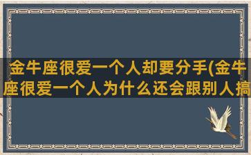 金牛座很爱一个人却要分手(金牛座很爱一个人为什么还会跟别人搞暧昧)